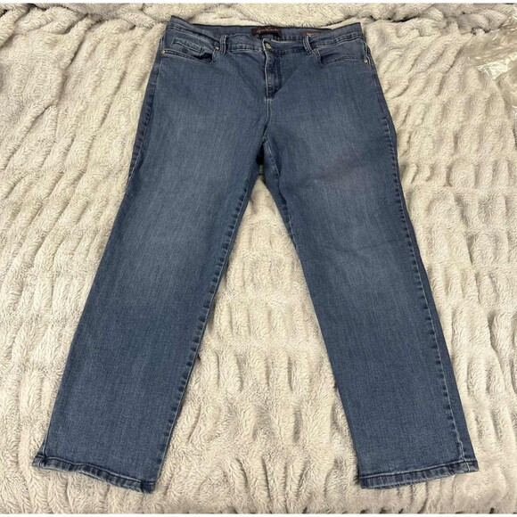 Gloria Vanderbilt Jeans Womens 16W Amanda Straight Blue Denim High Rise Casual - Picture 1 of 9